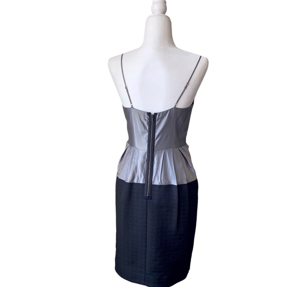 BCBG MAX AZRIA BLACK GREY SPAGHETTI STRAP COCKTAIL DRESS FORMAL DRESS - Picture 12 of 13